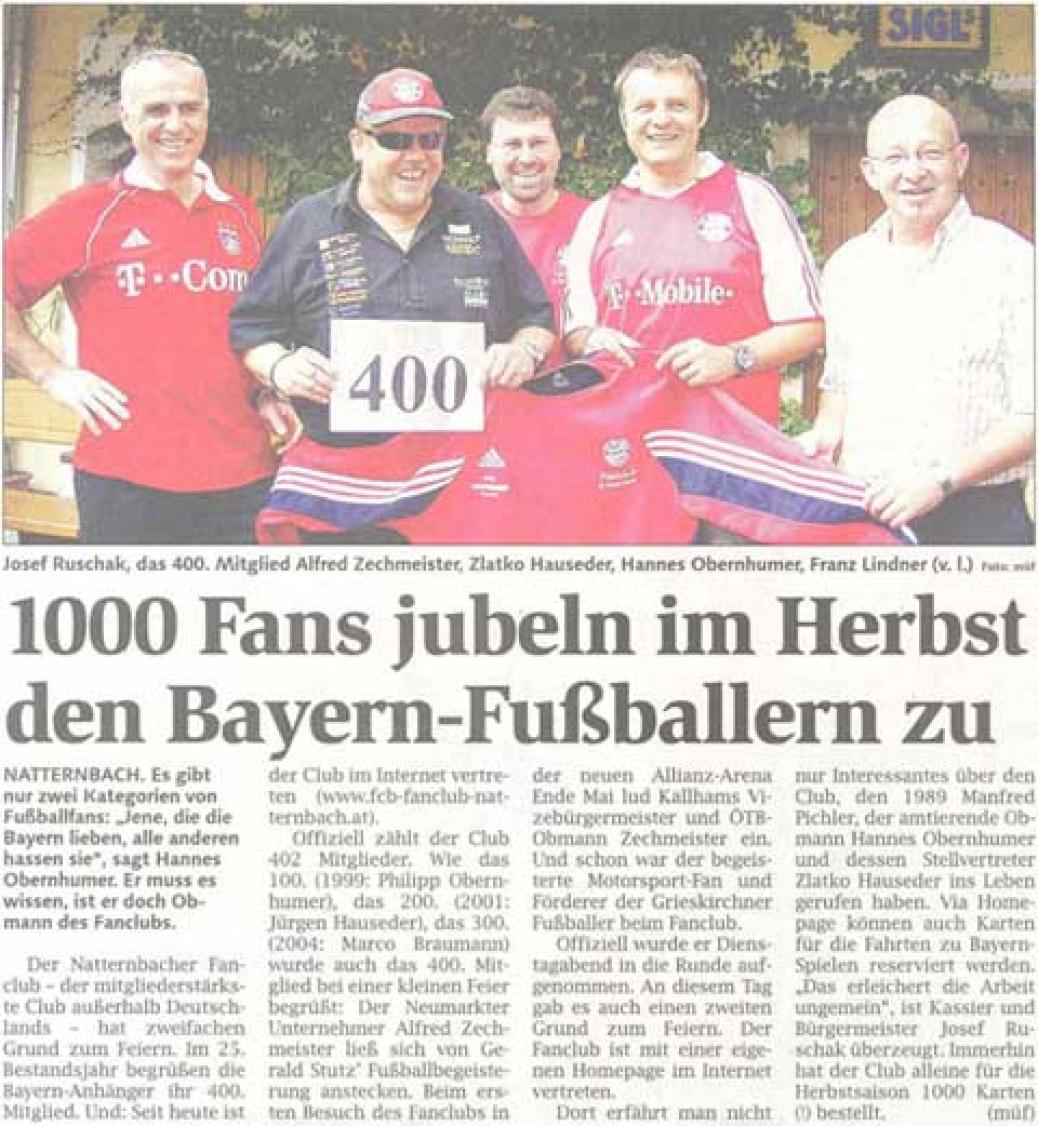 Internetauftritt – FC Bayern Fanclub Natternbach
